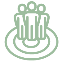 ICON ZIELGRUPPE
GRUPPE MENSCHEN  AUF ZIELKREIS